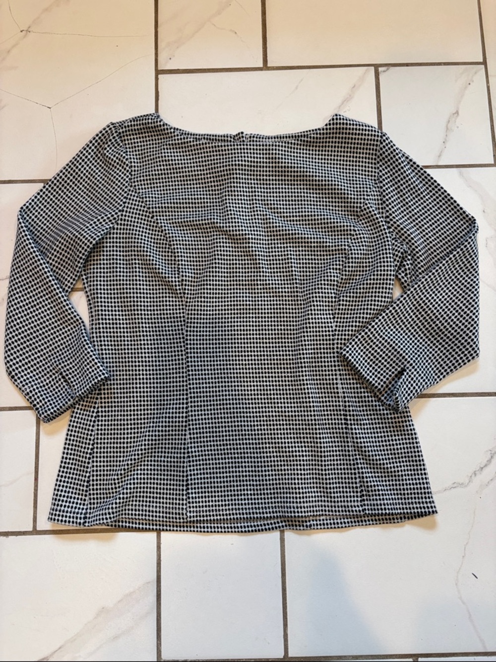 Talbots Petites Black and White Dot Boatneck Knit - classy, preppy, Y2K - SP